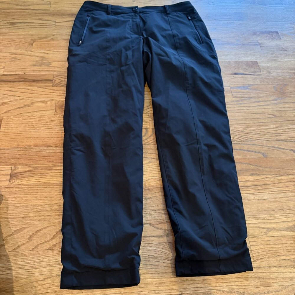TALBOTS WOMENS BLACK JOGGER PANTS LINED SIZE 14